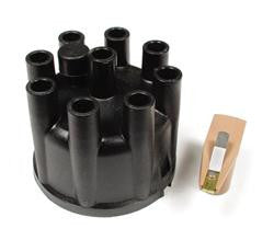 Cap and Rotor, Black, Female/Socket, Brass Terminals, Clamp-Down, Chrysler, Dodge, Plymouth, Kit