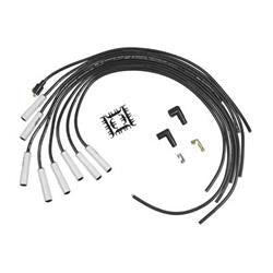 Spark Plug Wires, Extreme 9000 Ceramic, Spiral Core, 8mm, Black, Straight Boots, Universal, V8, Set