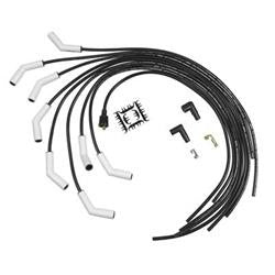 Spark Plug Wires, Extreme 9000 Ceramic, Spiral Core, 8mm, Black, 135 Degree Boots, Universal, V8, Set