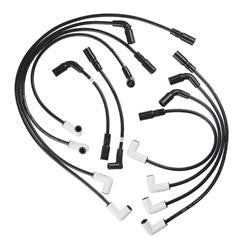 Spark Plug Wires, Extreme 9000 Ceramic, Spiral Core, 8mm, Black, 90 Degree Boots, Chevy, Pontiac, 5.7L, Set