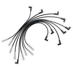 Spark Plug Wires, Extreme 9000, Spiral Core, 8mm, Black Wire, Silver Boots, Dodge, Set