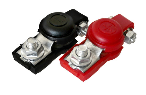 Battery Clamps, SAE Auto Fitment with Ring Terminal Connection, Insulated