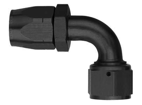 Reusable Aluminum Non-Swivel; 90 deg. Elbow; -10AN Hose Size; Bulk