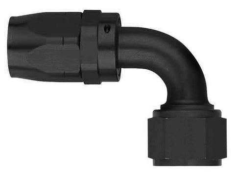 -08AN Hose Size; 90 deg. Elbow; Reusable Aluminum Swivel