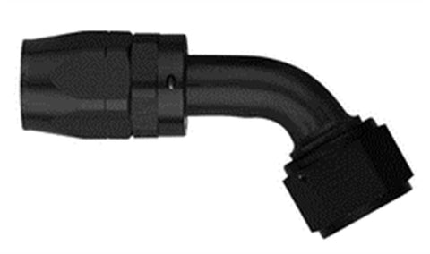 Black Anodized -06AN Hose Size; 60 deg. Elbow; Reusable Aluminum Swivel