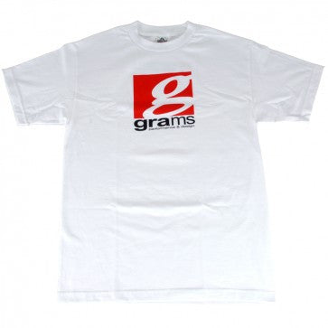 Grams Classic Logo T- Shirt ( White, Large )