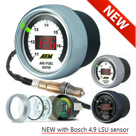 X-Series Wideband UEGO AFR Sensor Controller Gauge Accessory Kit. Includes Silver Bezel & White AFR/Lambda Faceplate