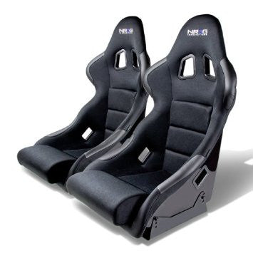 Fiberglass - Full race style bucket seat - Gloss black finish - Medium size