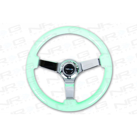 Minty Fresh Wood Grain Wheel (3in Deep), 350mm, 3 spoke center in Chrome