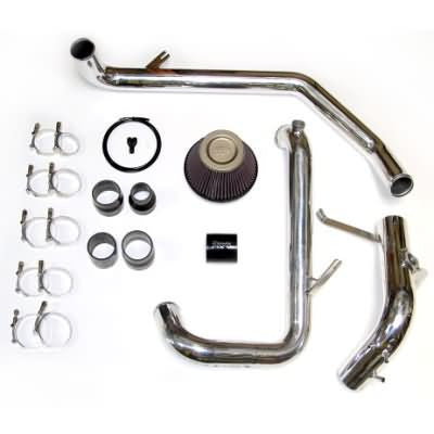 Mitsu Evo X IC Pipe Kit in Polished Aluminum with All Blk Synchronic BOV