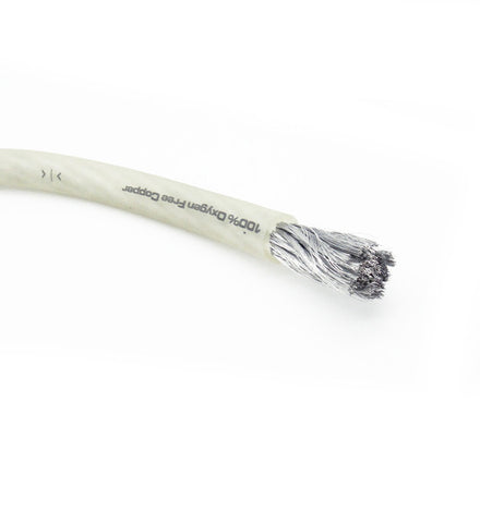 4 AWG Cable, 100% Oxygen Free Tinned Copper, Iced Clear, 1 ft